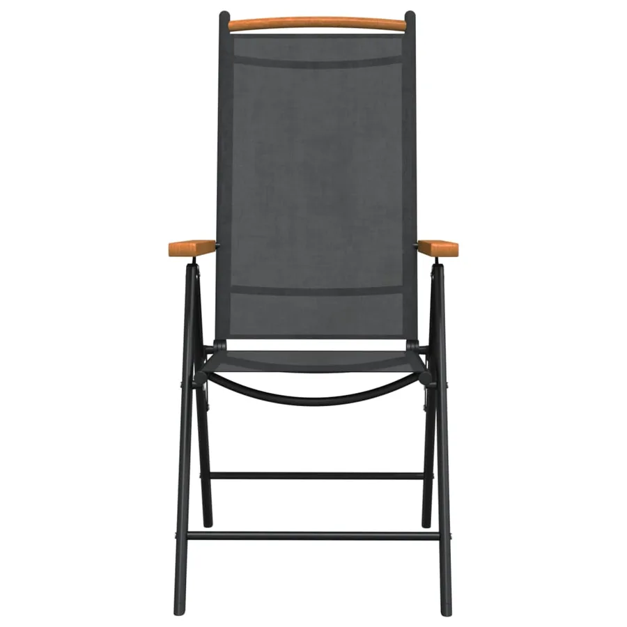 Ensemble à manger de jardin 7 pcs noir et marron aluminium - 5