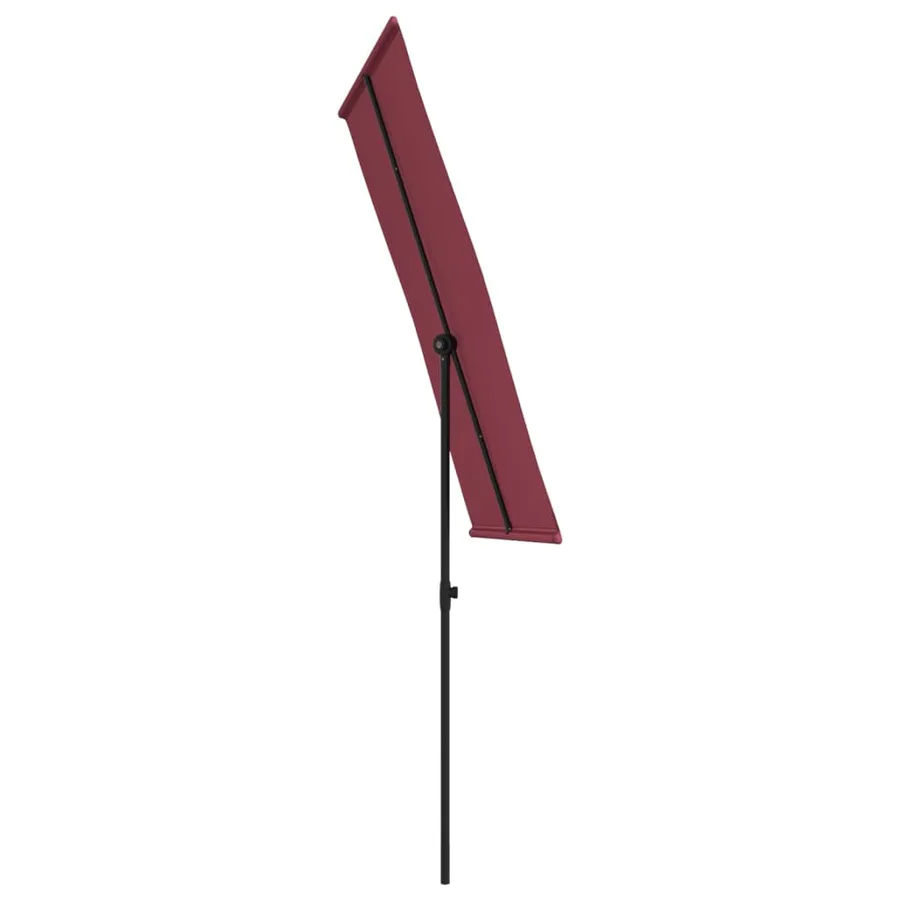 Parasol de jardin et mât en aluminium 180x110 cm rouge bordeaux - 5