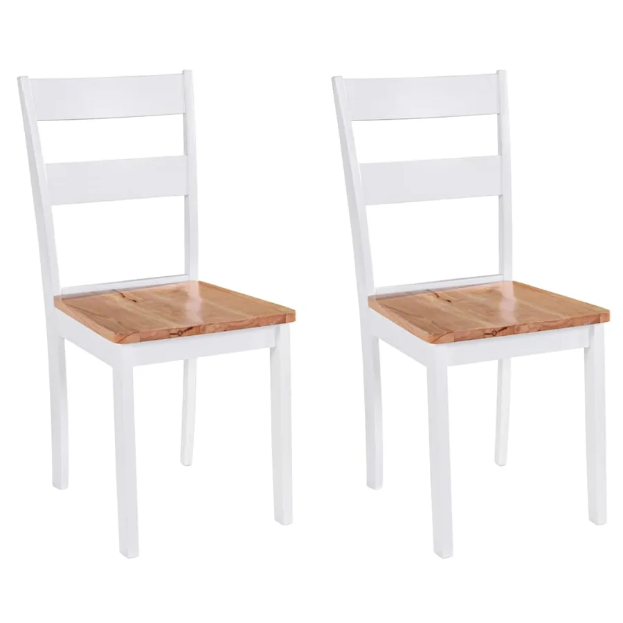 Chaises à manger lot de 2 blanc bois hévéa massif