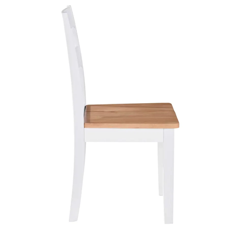 Chaises à manger lot de 2 blanc bois hévéa massif - 4