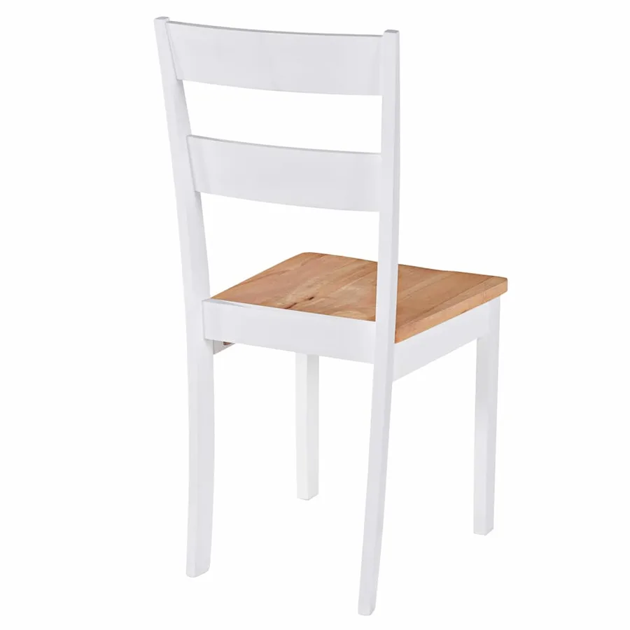 Chaises à manger lot de 2 blanc bois hévéa massif - 5