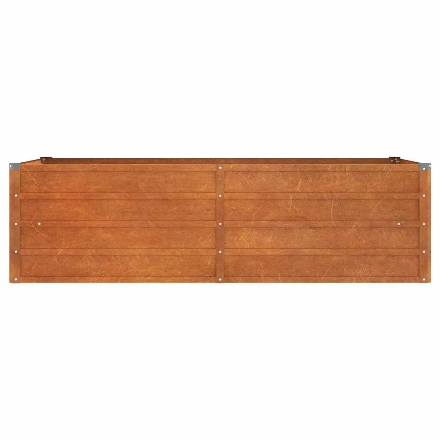 Lit surélevé de jardin rouillé 160x80x45 cm acier corten - 4