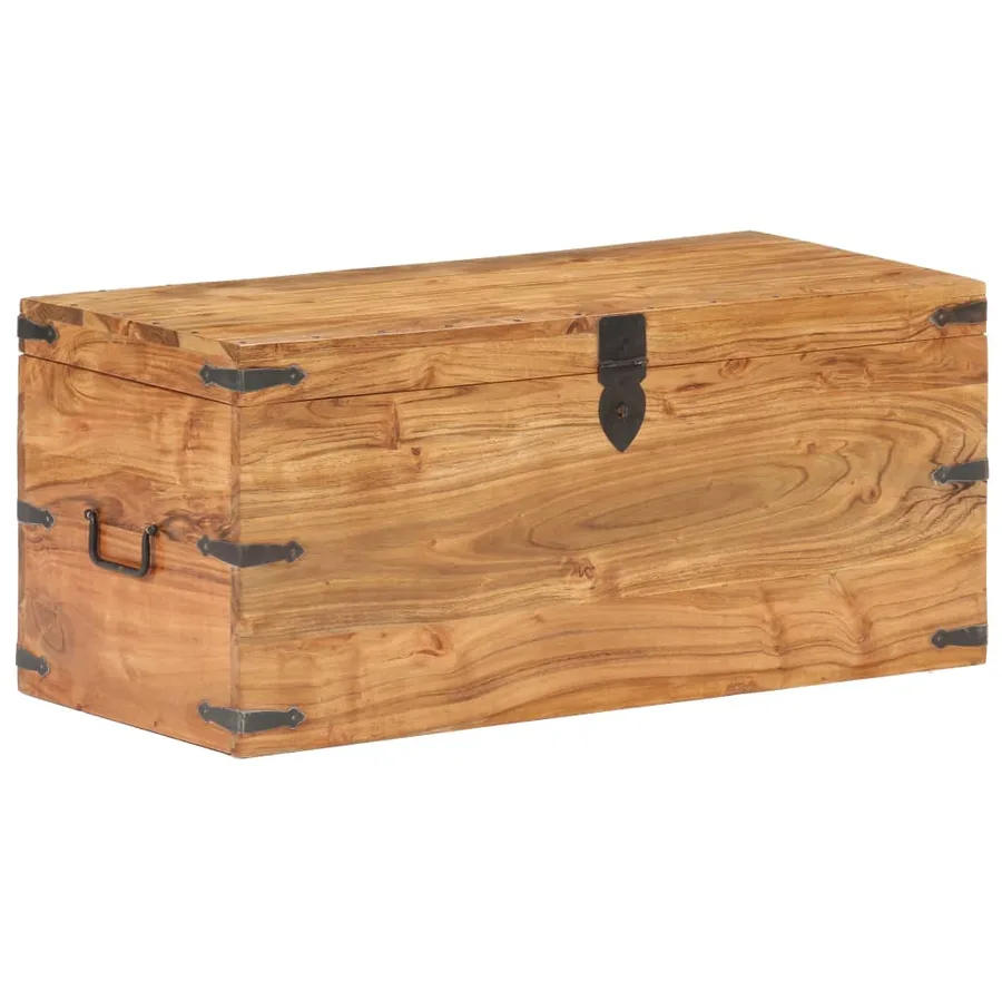 Coffre 90x40x40 cm Bois d'acacia solide - 9