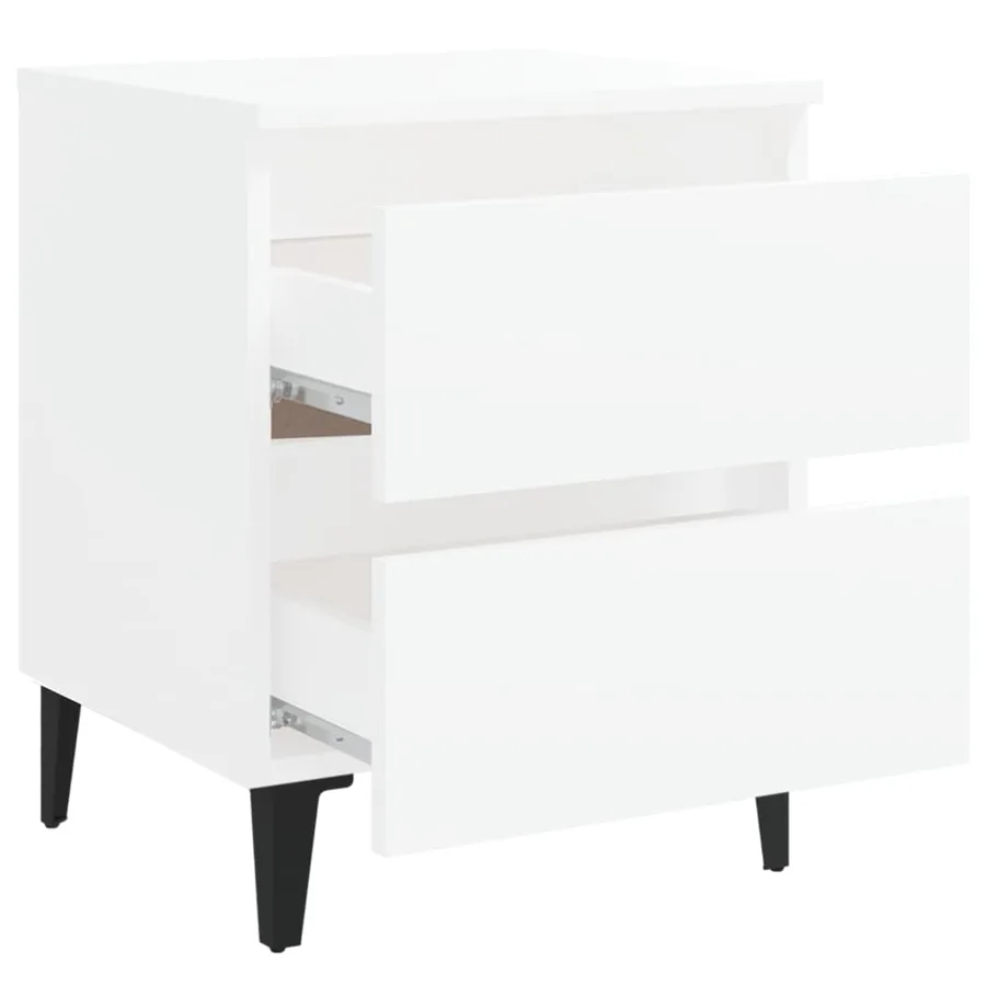 Tables de chevet 2 pcs blanc 40x35x50 cm bois d'ingénierie - 6