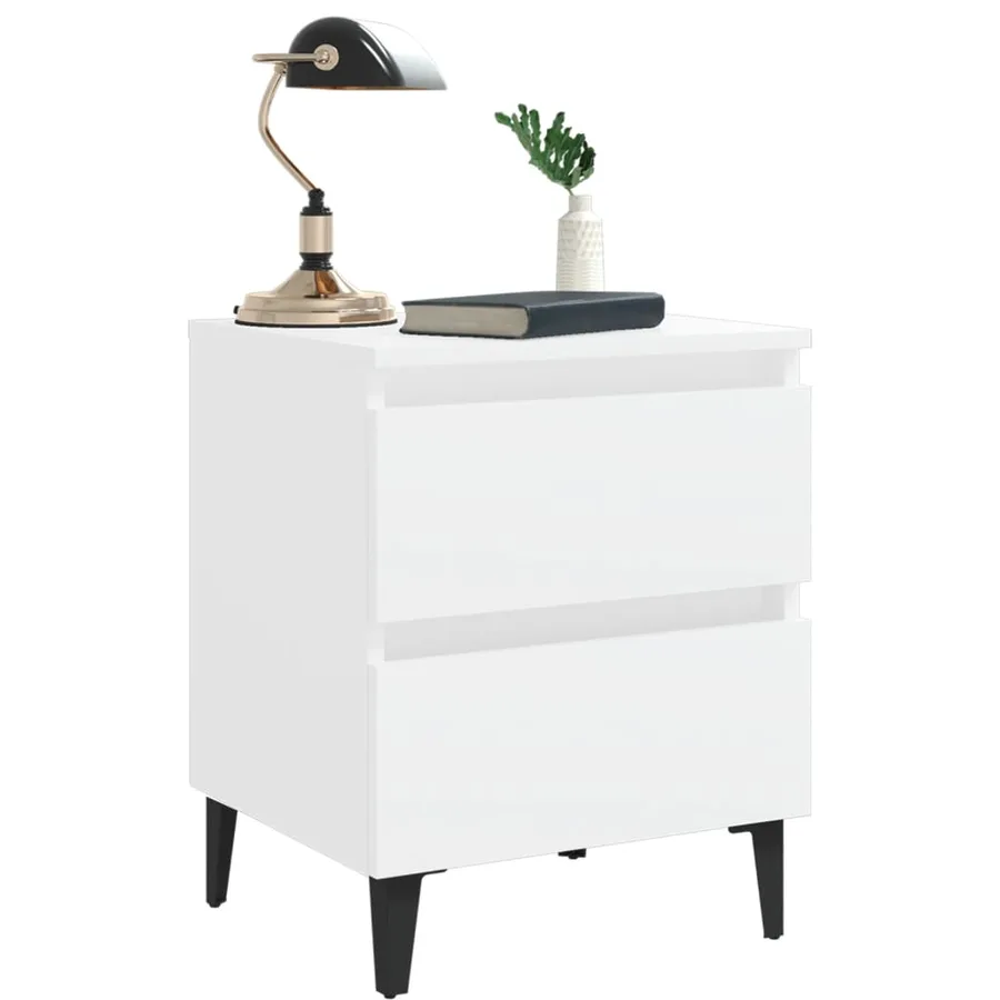 Tables de chevet 2 pcs blanc 40x35x50 cm bois d'ingénierie - 7