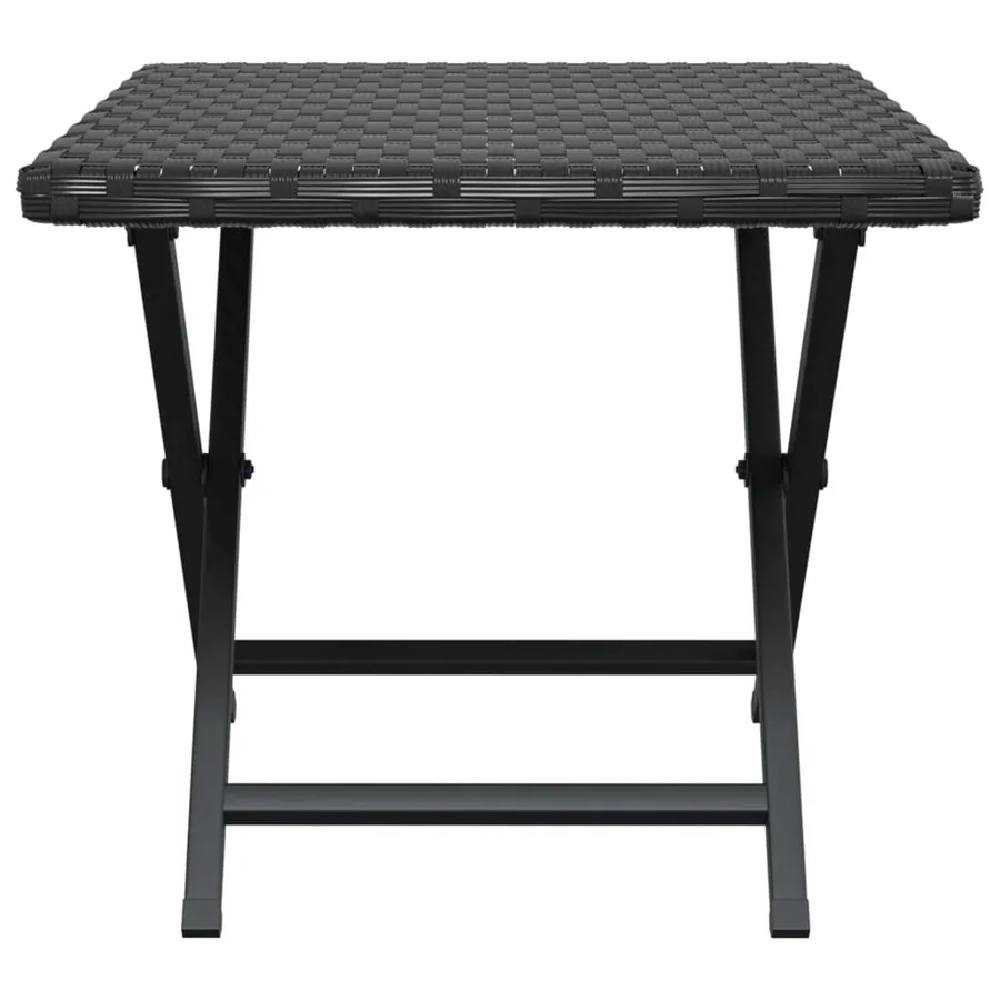 Table pliable noir 45x35x32 cm résine tressée - 4