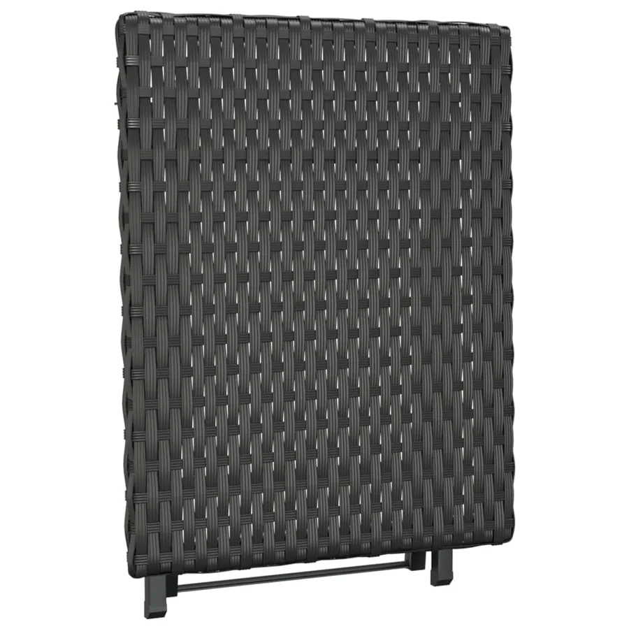 Table pliable noir 45x35x32 cm résine tressée - 5