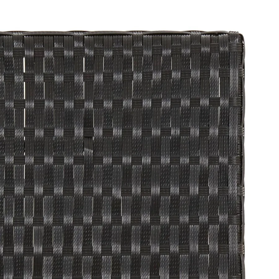 Table pliable noir 45x35x32 cm résine tressée - 6