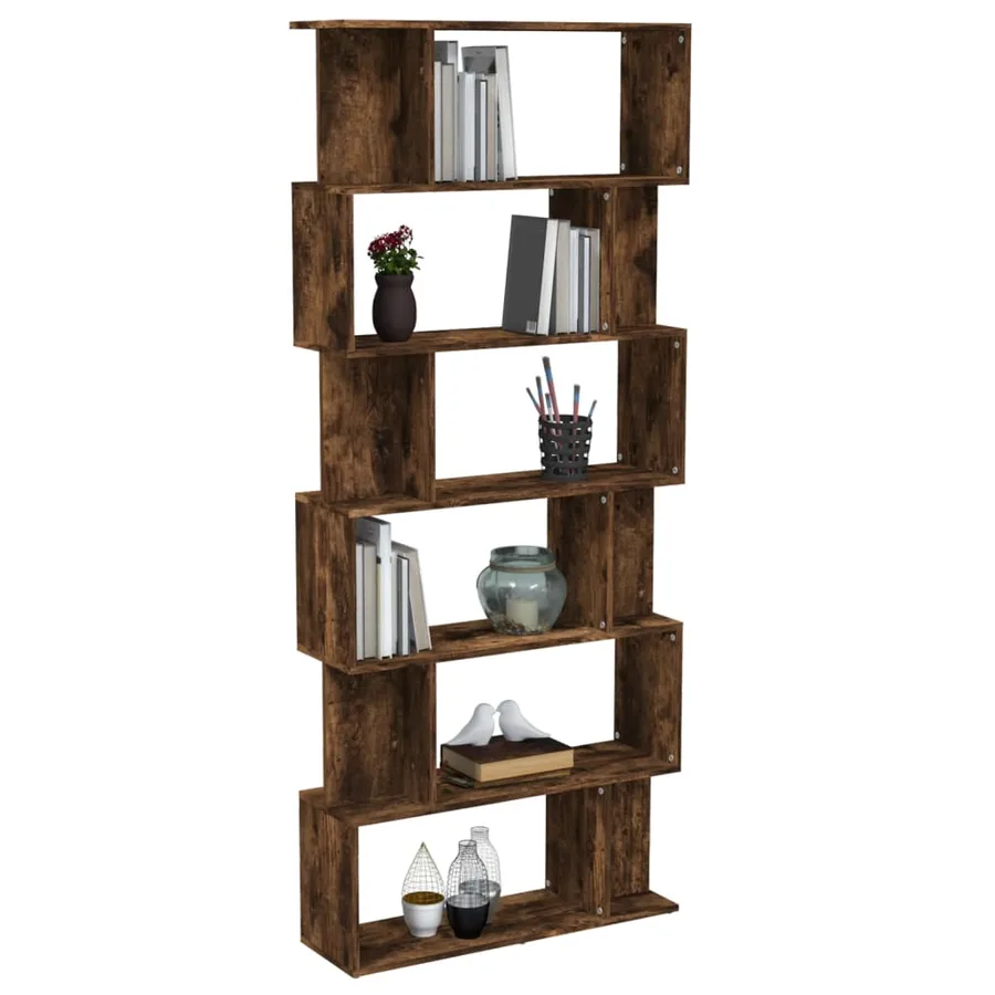 Bibliothèque/Cloison Chêne fumé 80x24x192 cm Bois d'ingénierie - 4
