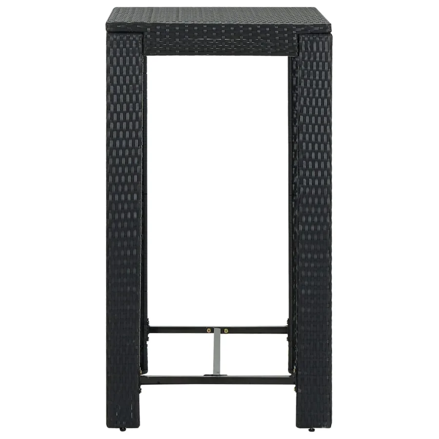 Table de bar de jardin Noir 60,5x60,5x110,5 cm Résine tressée - 2
