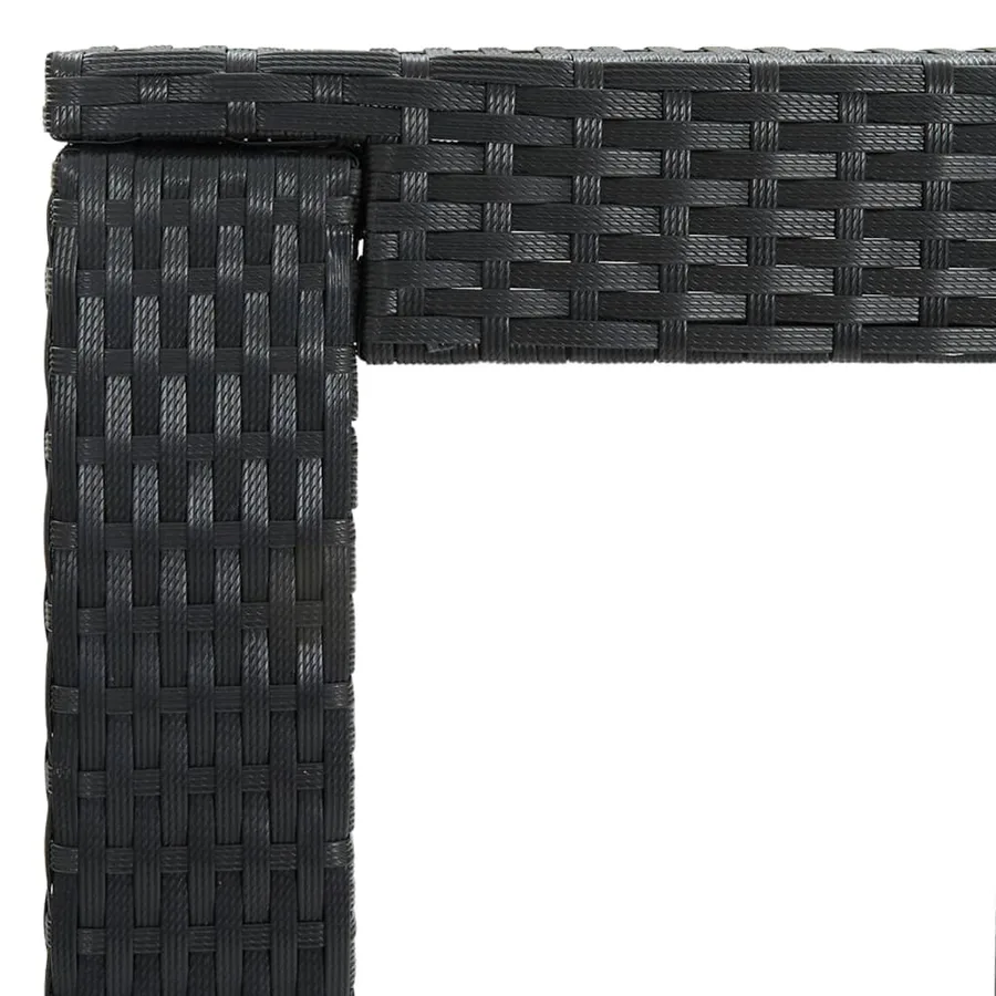 Table de bar de jardin Noir 60,5x60,5x110,5 cm Résine tressée - 4