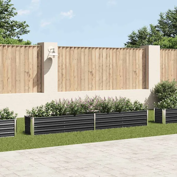 Lit surélevé de jardin Acier galvanisé 320x40x45 cm Anthracite