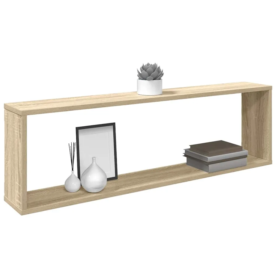 Étagères cube murales 4 pcs chêne sonoma bois d'ingénierie - 4