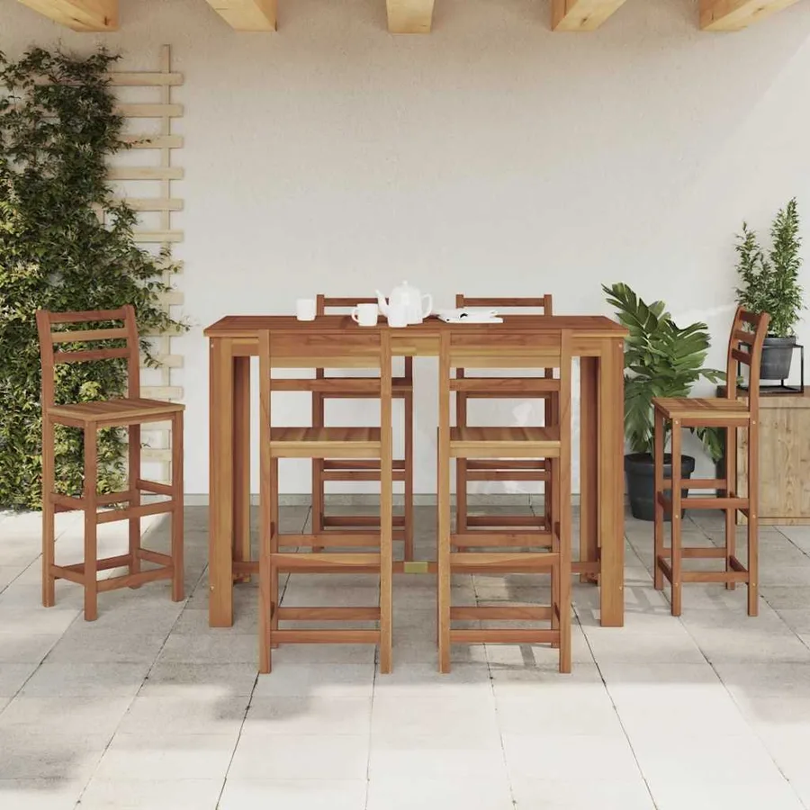 Table de bar Bois d'acacia massif 150x70x105 cm - 3