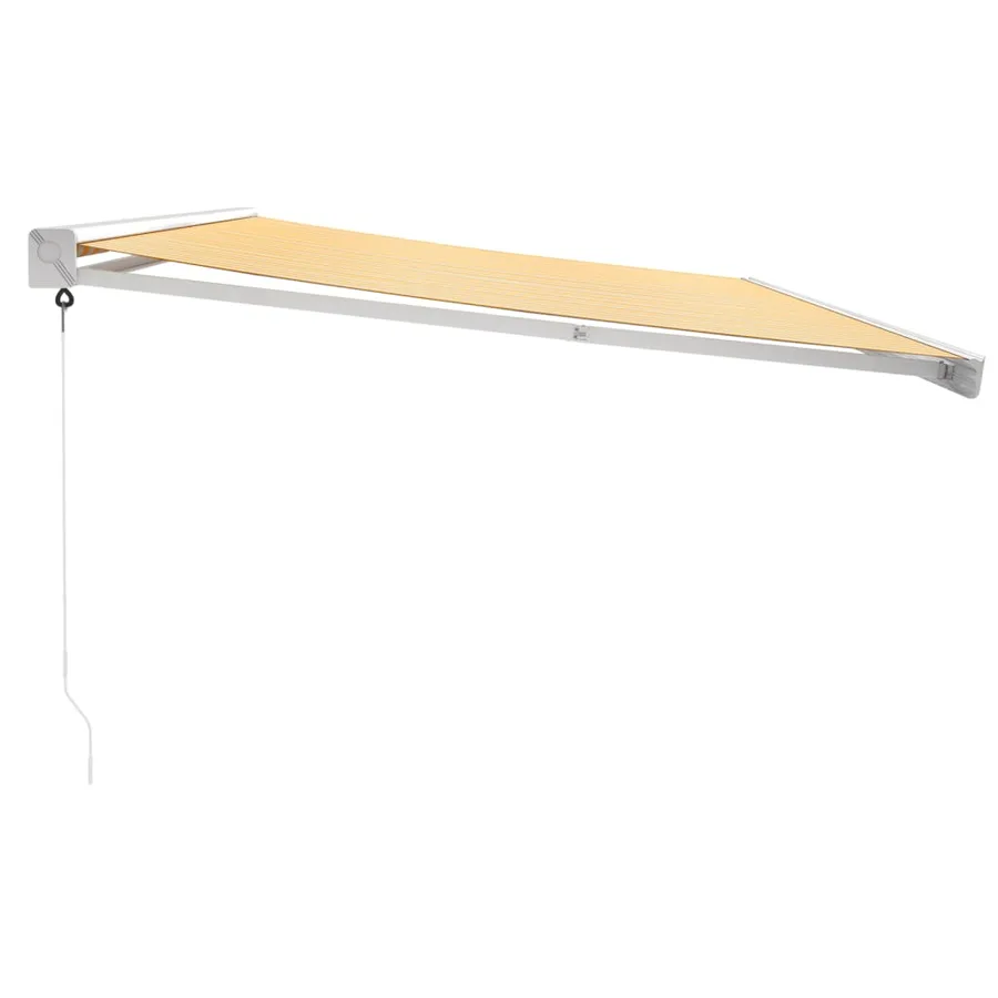 Auvent rétractable jaune et blanc 5x3 m tissu et aluminium - 6