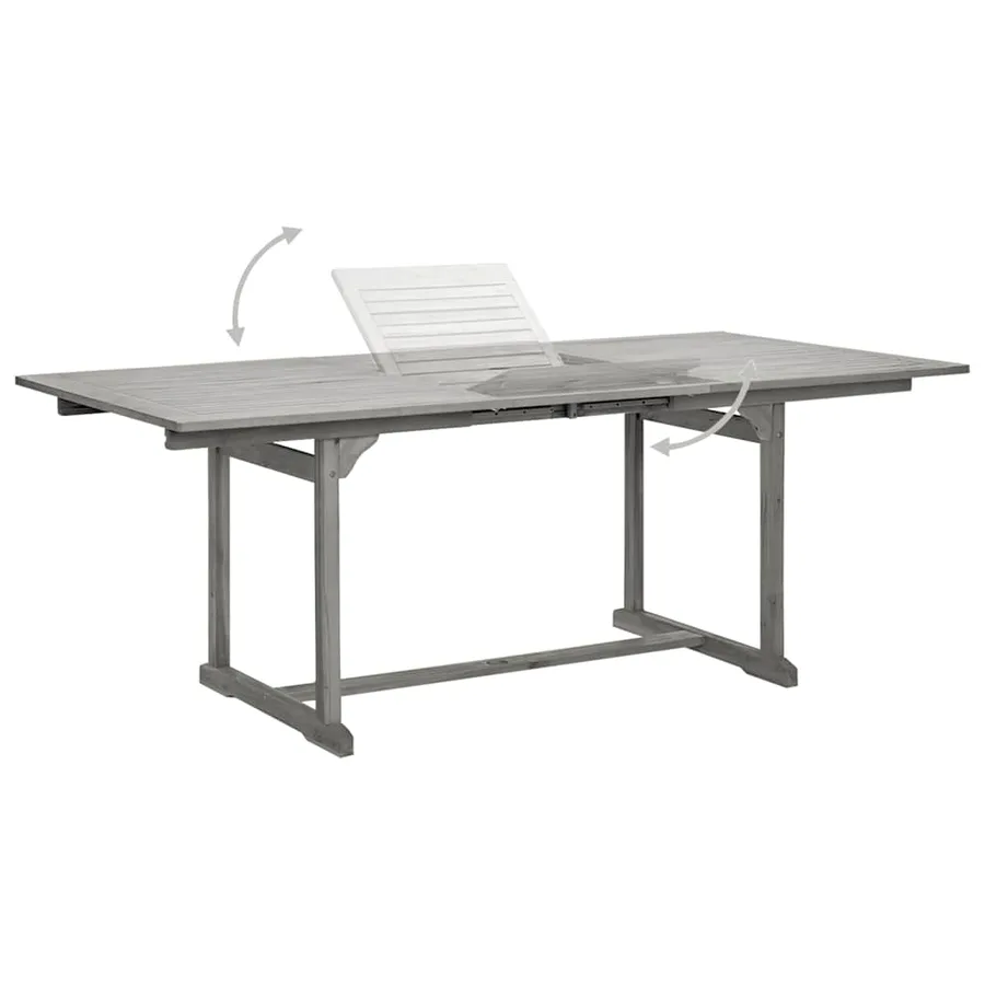 Table à dîner de jardin (150-200)x100x75cm Bois d'acacia massif - 4