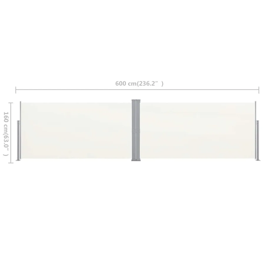 Auvent latéral rétractable 160x600 cm Crème - 10