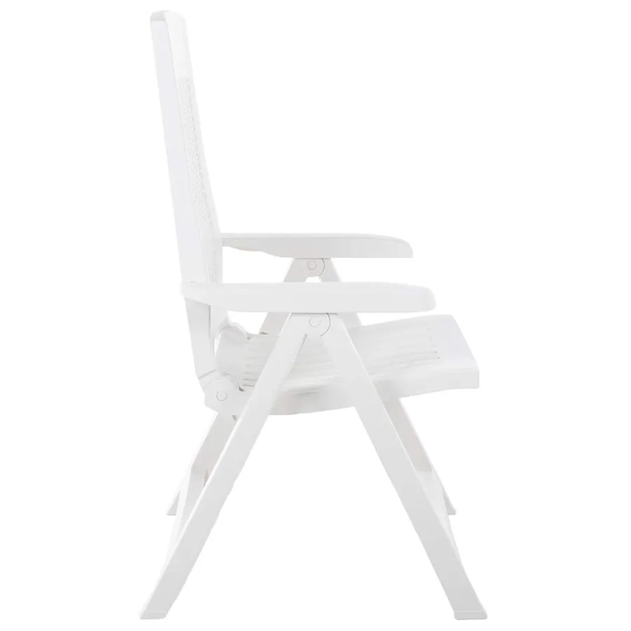 Chaises inclinables de jardin lot de 2 Plastique Blanc - 4