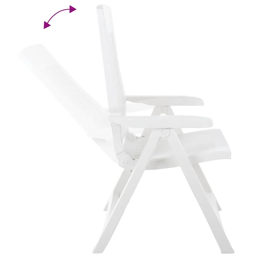Chaises inclinables de jardin lot de 2 Plastique Blanc - 5