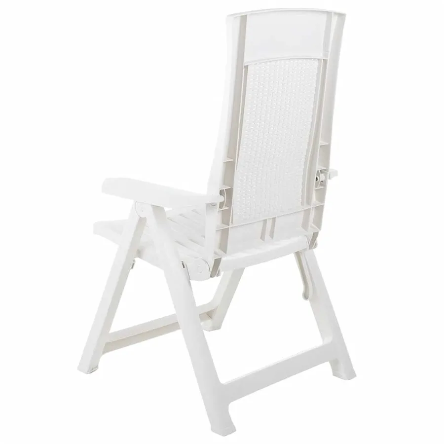 Chaises inclinables de jardin lot de 2 Plastique Blanc - 6