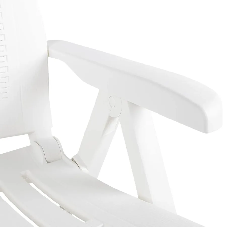 Chaises inclinables de jardin lot de 2 Plastique Blanc - 7