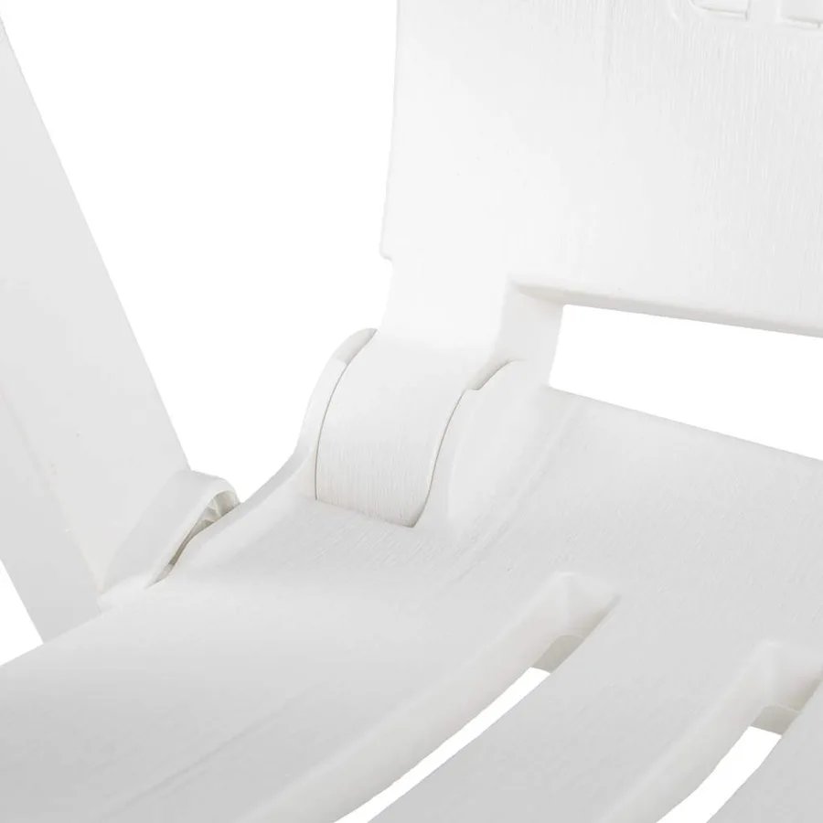 Chaises inclinables de jardin lot de 2 Plastique Blanc - 8