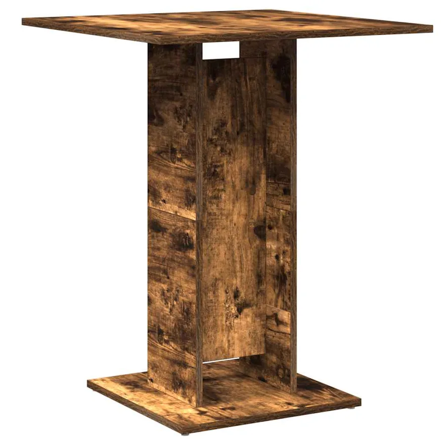 Table de bistro Chêne fumé 60x60x75 cm Bois d'ingénierie - 2