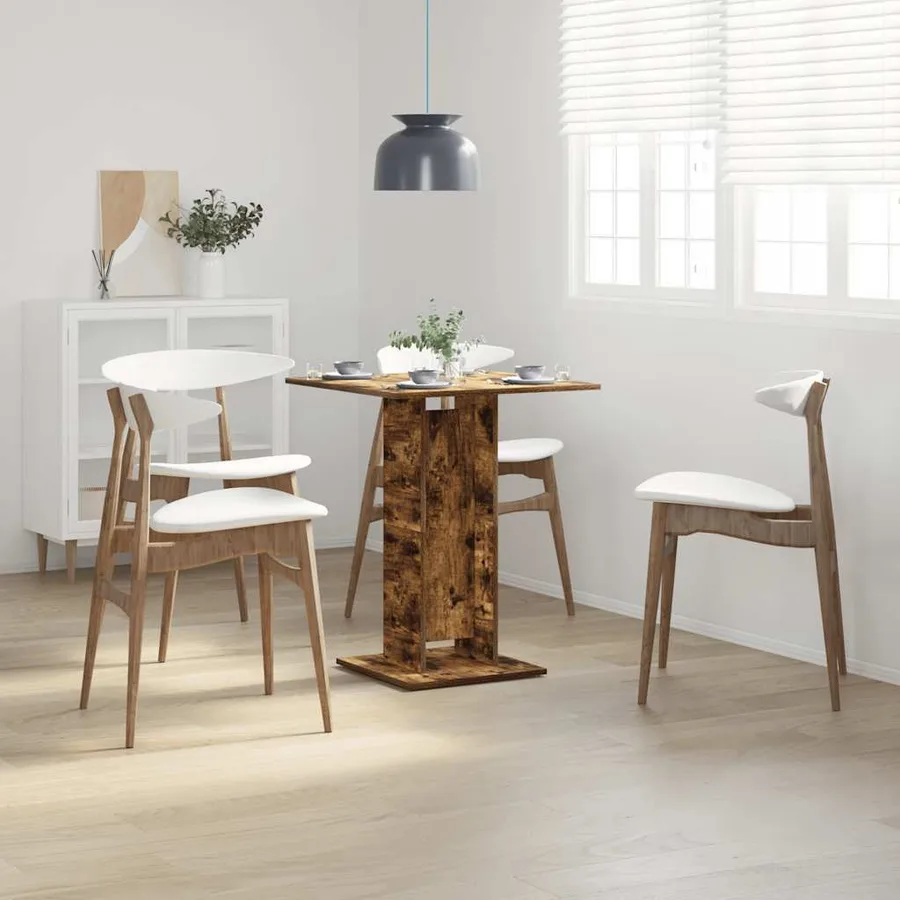 Table de bistro Chêne fumé 60x60x75 cm Bois d'ingénierie - 3