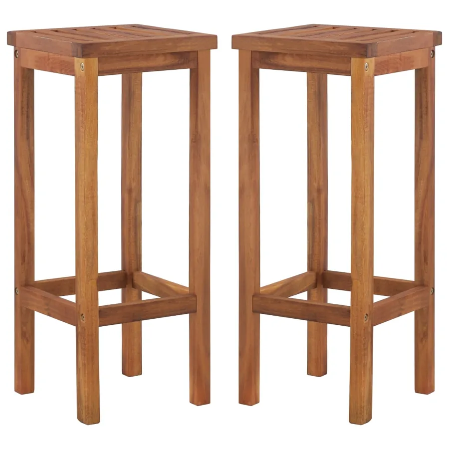 Tabourets de bar lot de 2 bois d'acacia massif