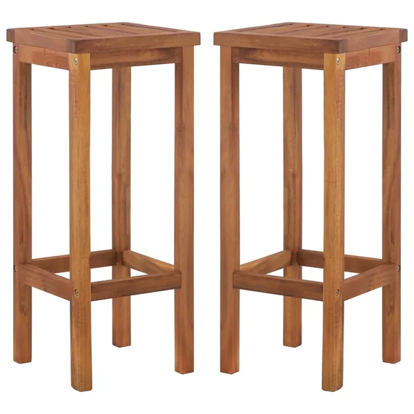 Tabourets de bar lot de 2 bois d'acacia massif
