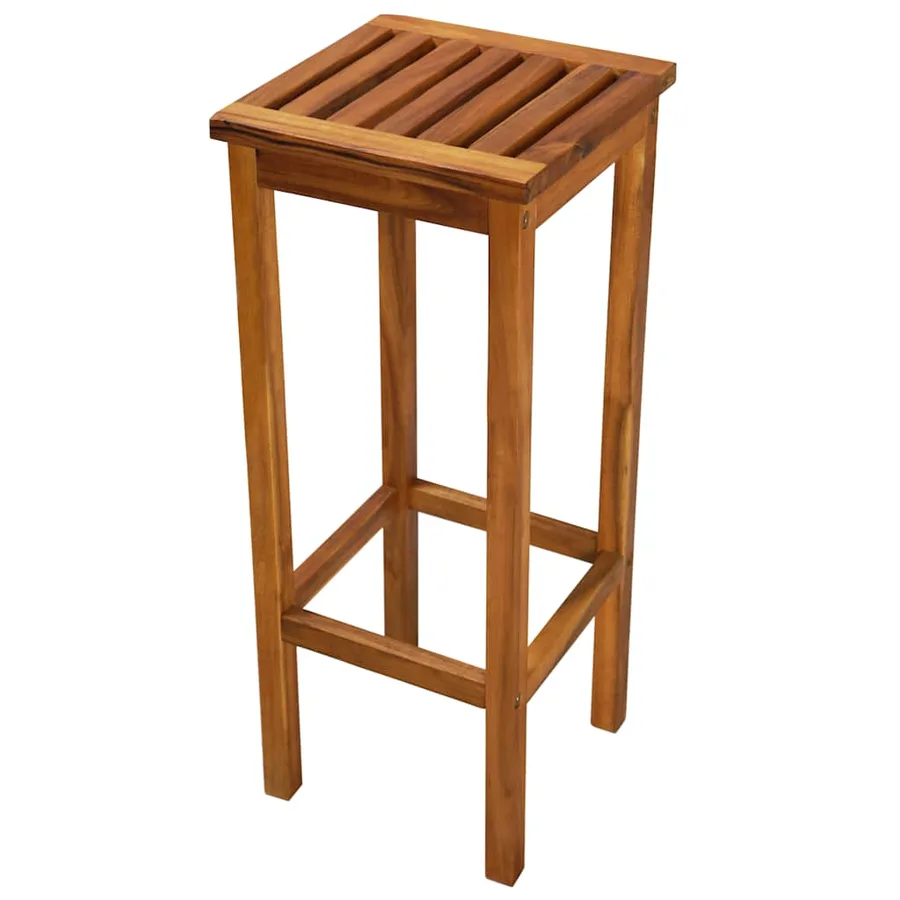 Tabourets de bar lot de 2 bois d'acacia massif - 5