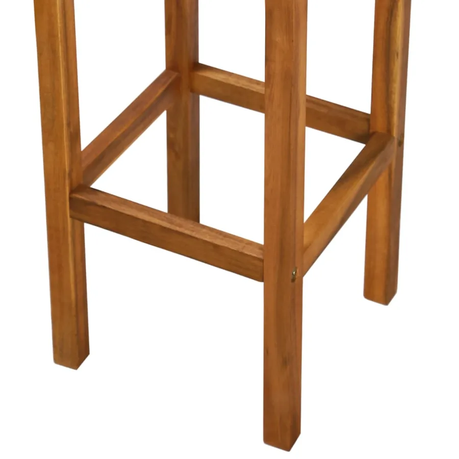 Tabourets de bar lot de 2 bois d'acacia massif - 8