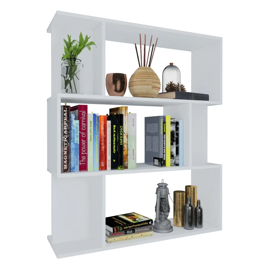 Bibliothèque/Cloison Blanc 80x24x96 cm Bois d'ingénierie - 3
