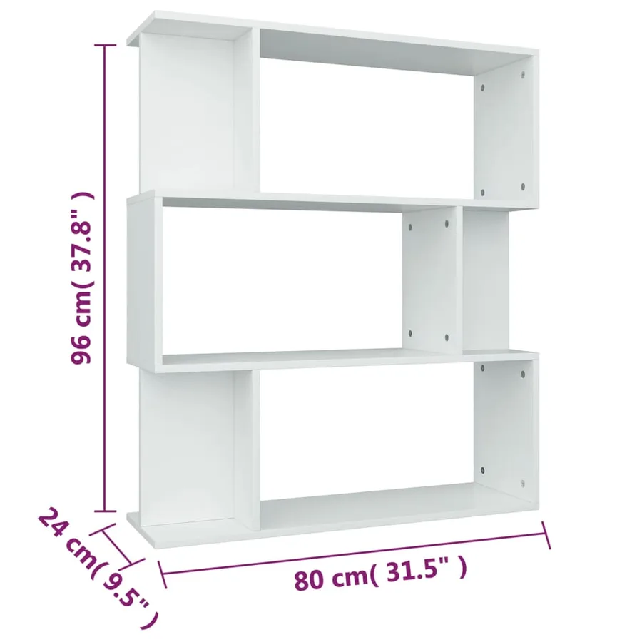 Bibliothèque/Cloison Blanc 80x24x96 cm Bois d'ingénierie - 8