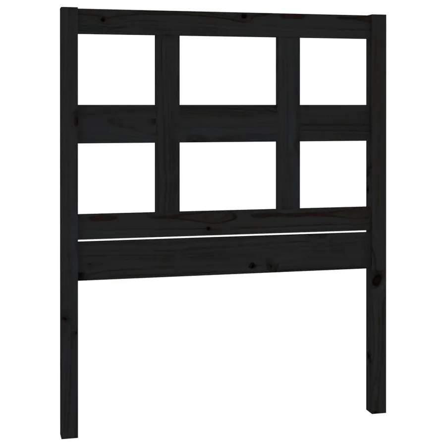 Tête de lit Noir 95,5x4x100 cm Bois massif de pin - 2