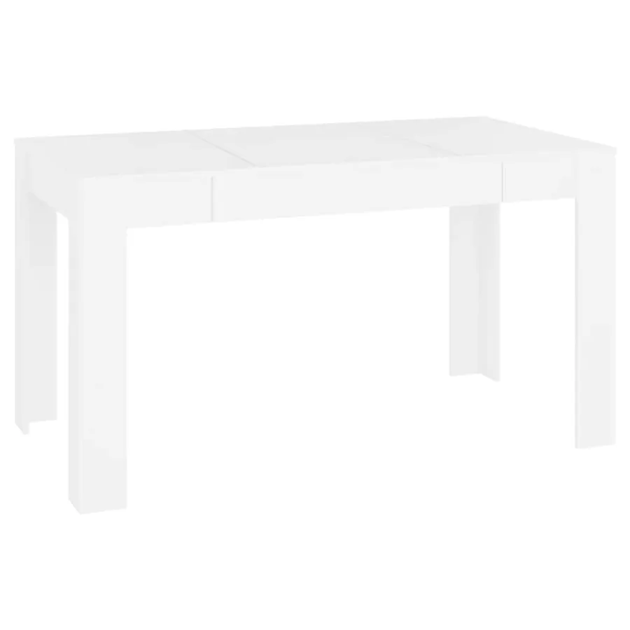 Table à manger Blanc 140x74,5x76 cm Bois d'ingénierie - 2