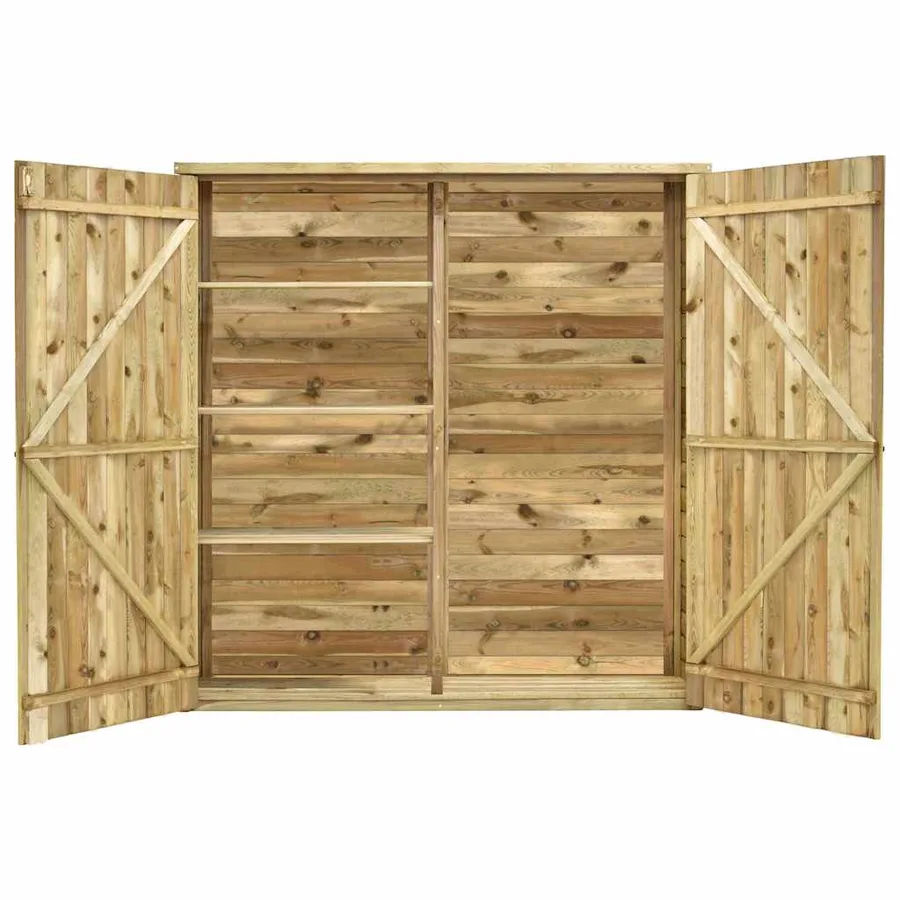 Abri à outils de jardin 163x50x171 cm Pinède imprégnée - 4