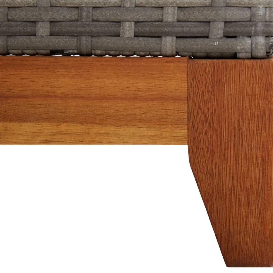 Chaise longue Résine tressée et bois d'acacia massif Noir - 26