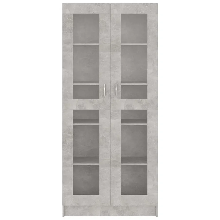 Armoire à vitrine Gris béton 82,5x30,5x185 cm Bois ingénierie - 4