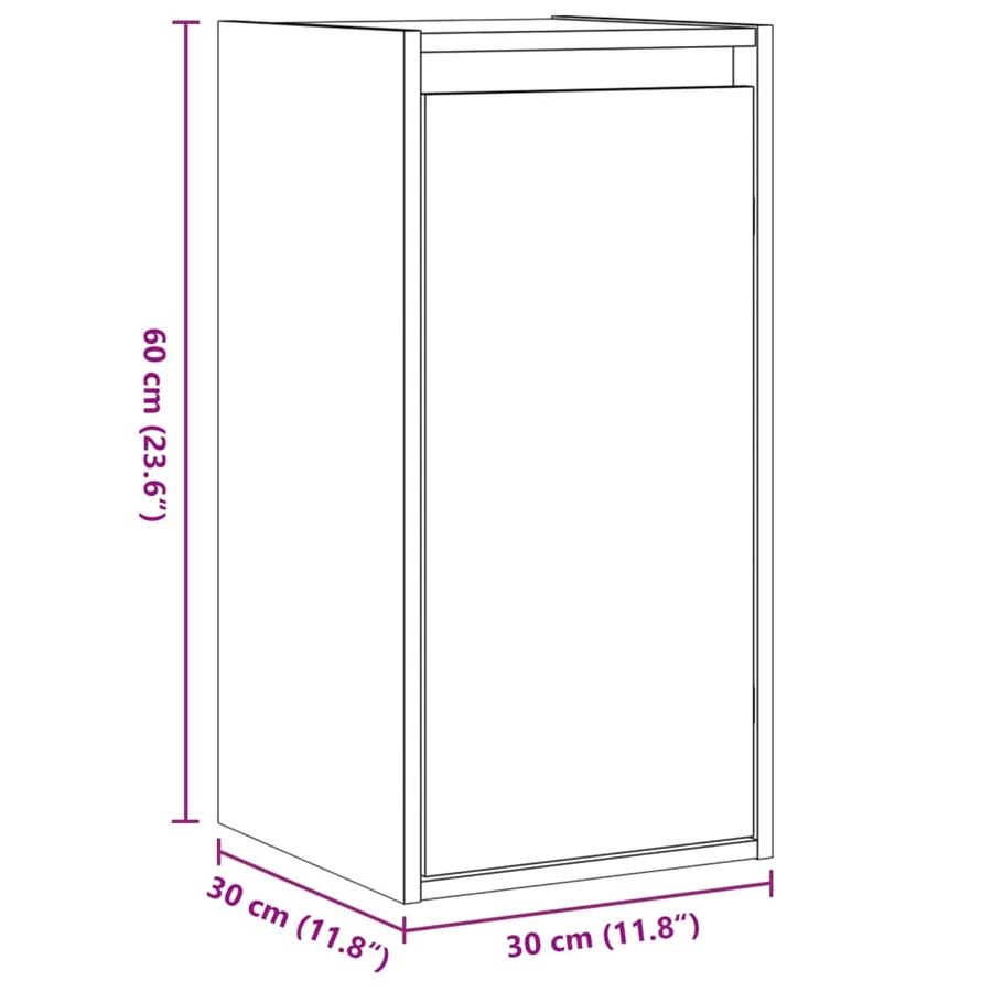 Armoire murale 30x30x60 cm Bois de pin massif - 12