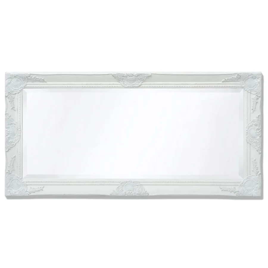 Miroir mural style baroque 100x50 cm blanc - 5