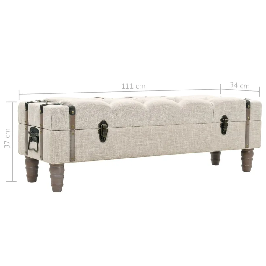 Banc de rangement Bois massif et acier 111x34x37 cm - 10