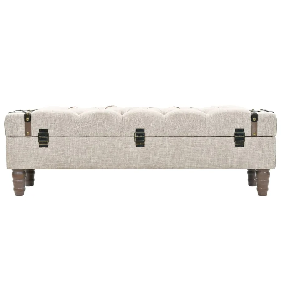 Banc de rangement Bois massif et acier 111x34x37 cm - 3