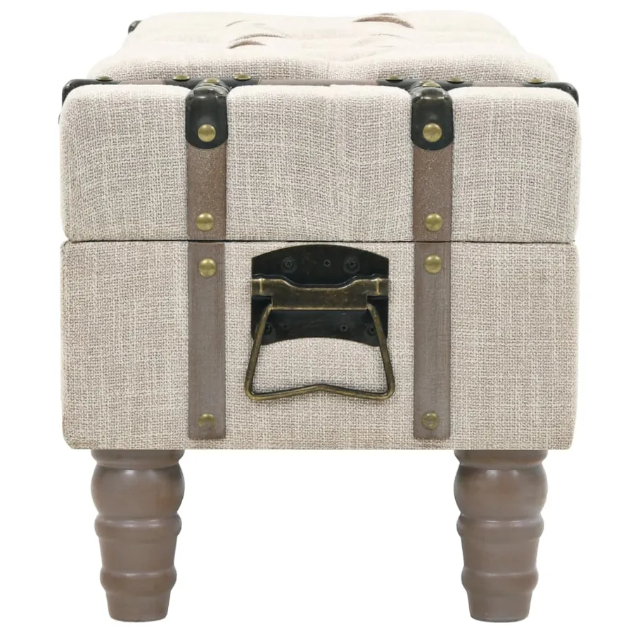 Banc de rangement Bois massif et acier 111x34x37 cm - 4