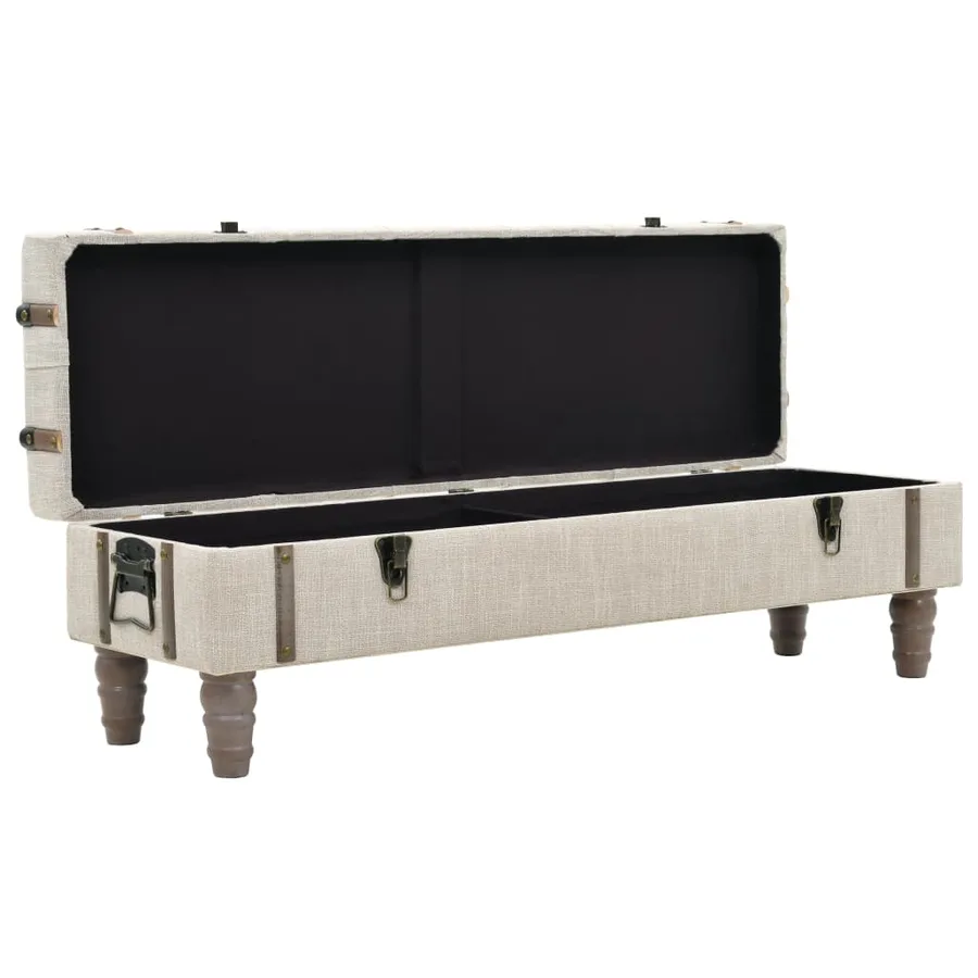 Banc de rangement Bois massif et acier 111x34x37 cm - 5