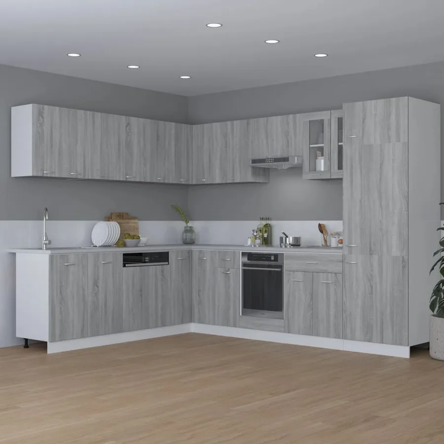 Armoire suspendue "Lyon" Gris Sonoma 80 x 31 x 60 cm Bois d'ingénierie - 3