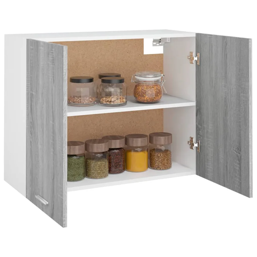 Armoire suspendue "Lyon" Gris Sonoma 80 x 31 x 60 cm Bois d'ingénierie - 4