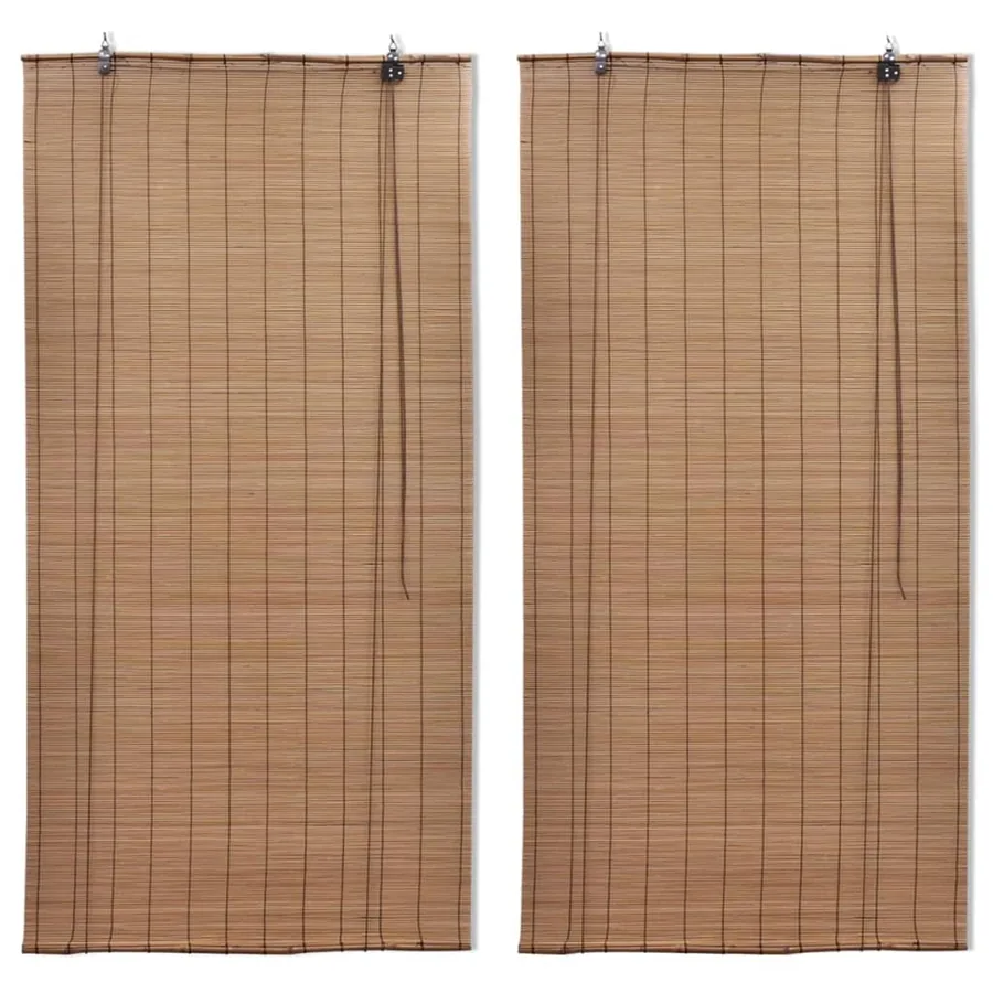 Stores roulants en bambou 2 pcs 150x220 cm Marron