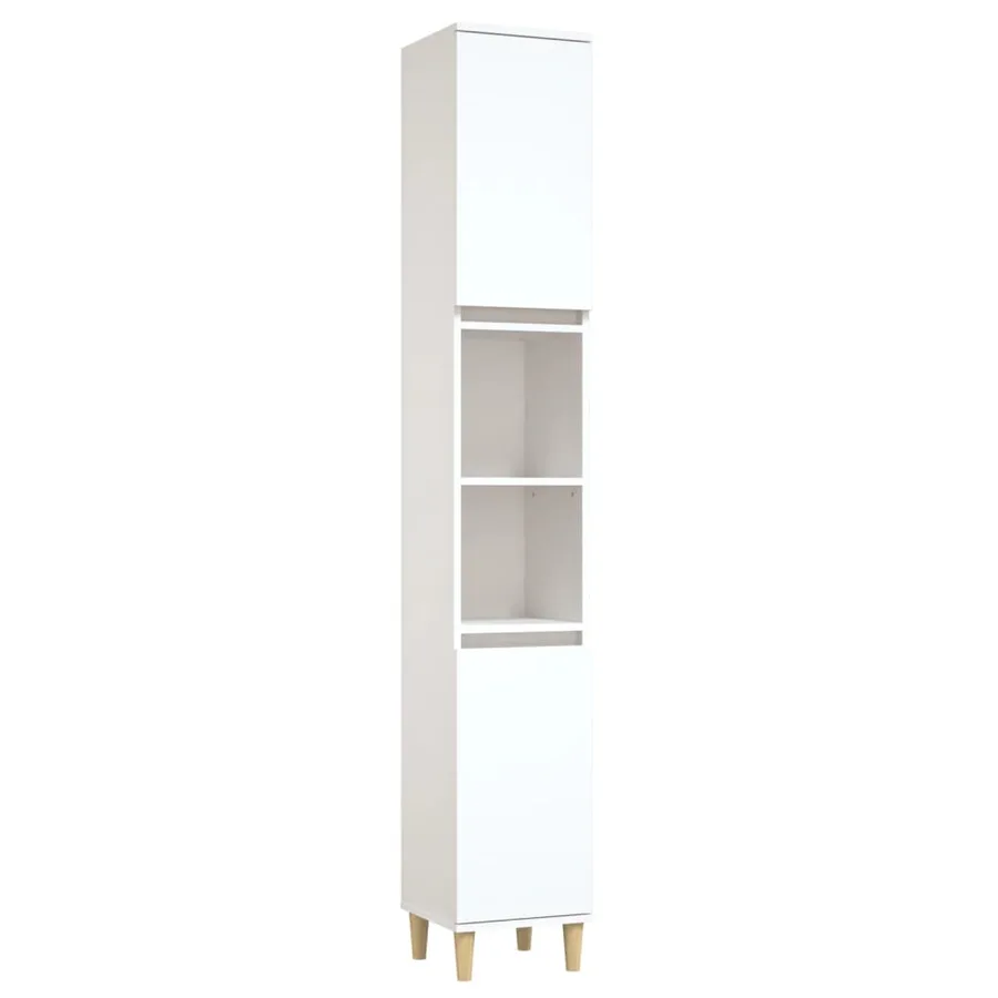 Armoire de salle de bain blanc 30x30x190 cm bois d'ingénierie - 2
