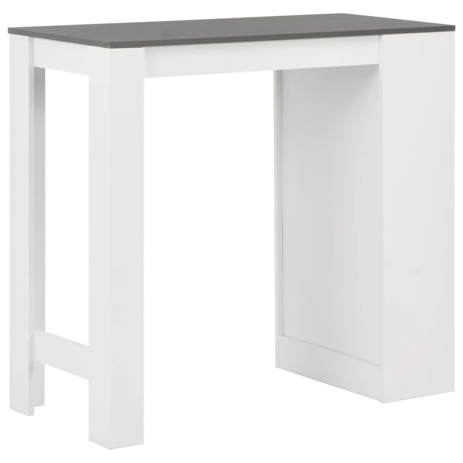 Table de bar avec étagère Blanc 110x50x103 cm - 3